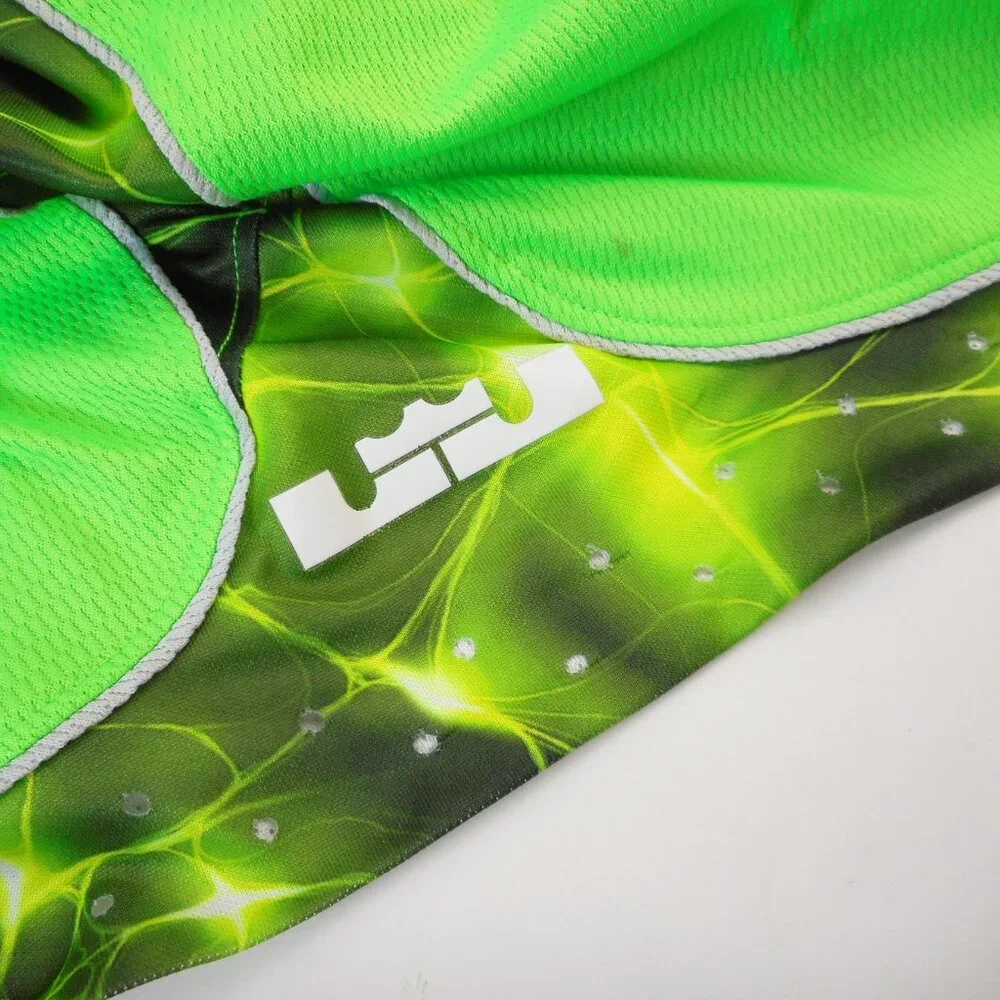 Nike Youth Size L Basketball Shorts Lime Green Mesh Pockets Athletic